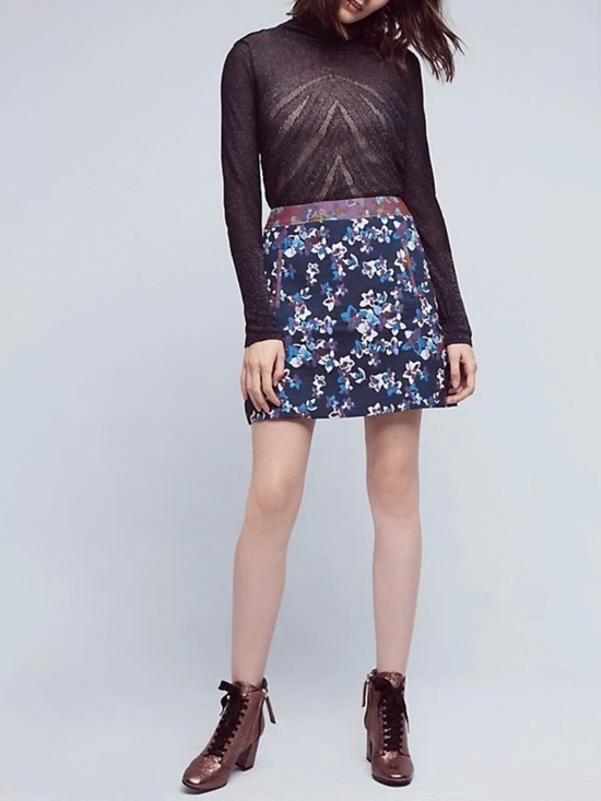 Maeve Dresses & Skirts - Anthropologie Maeve Cardana Jacquard Mini Skirt Brocade Paisley Boho Size 12